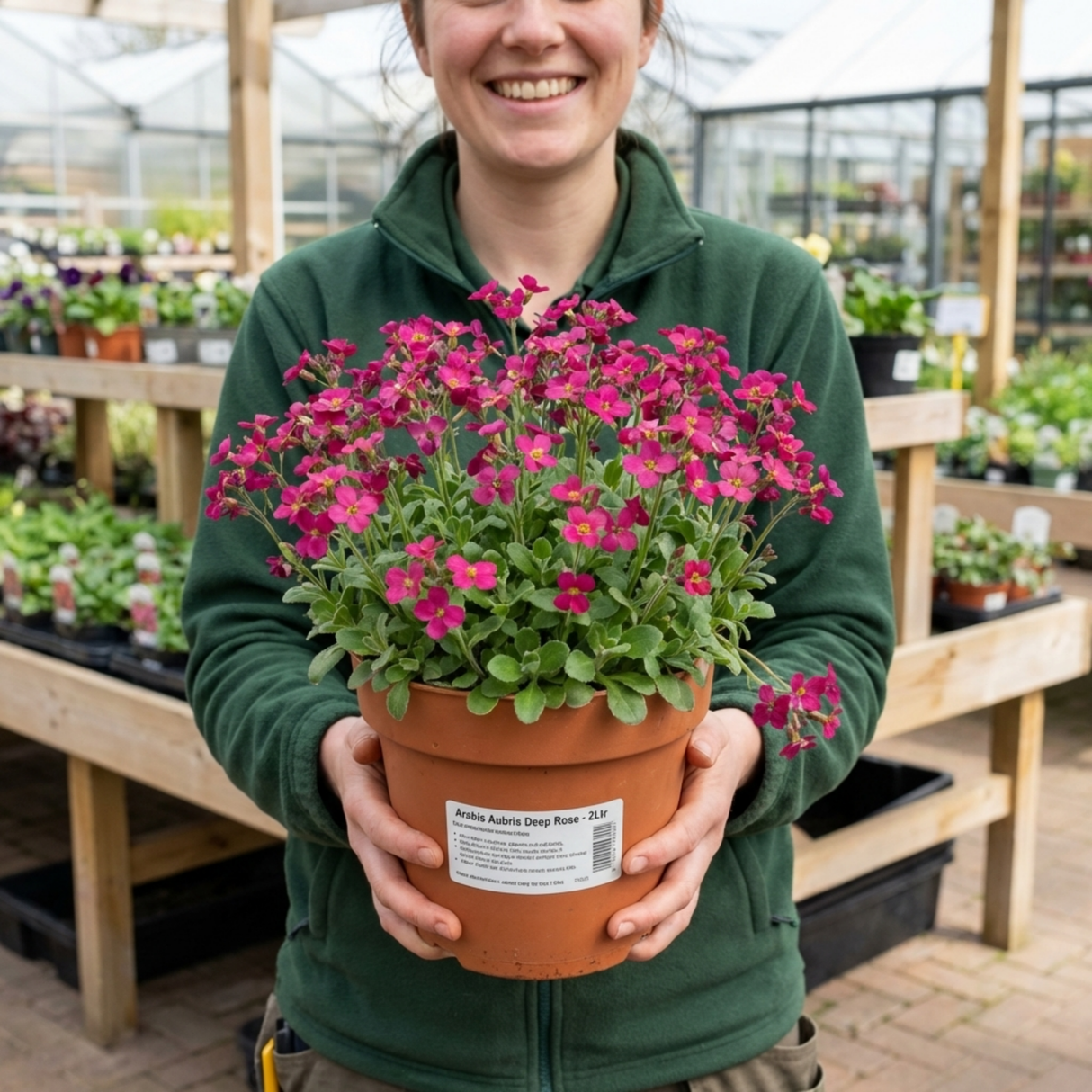 1 Arabis Aubrieta Deep Rose Plant, Hardy Evergreen Alpine Perennial, 2 Litre Root Ball - Frankton's