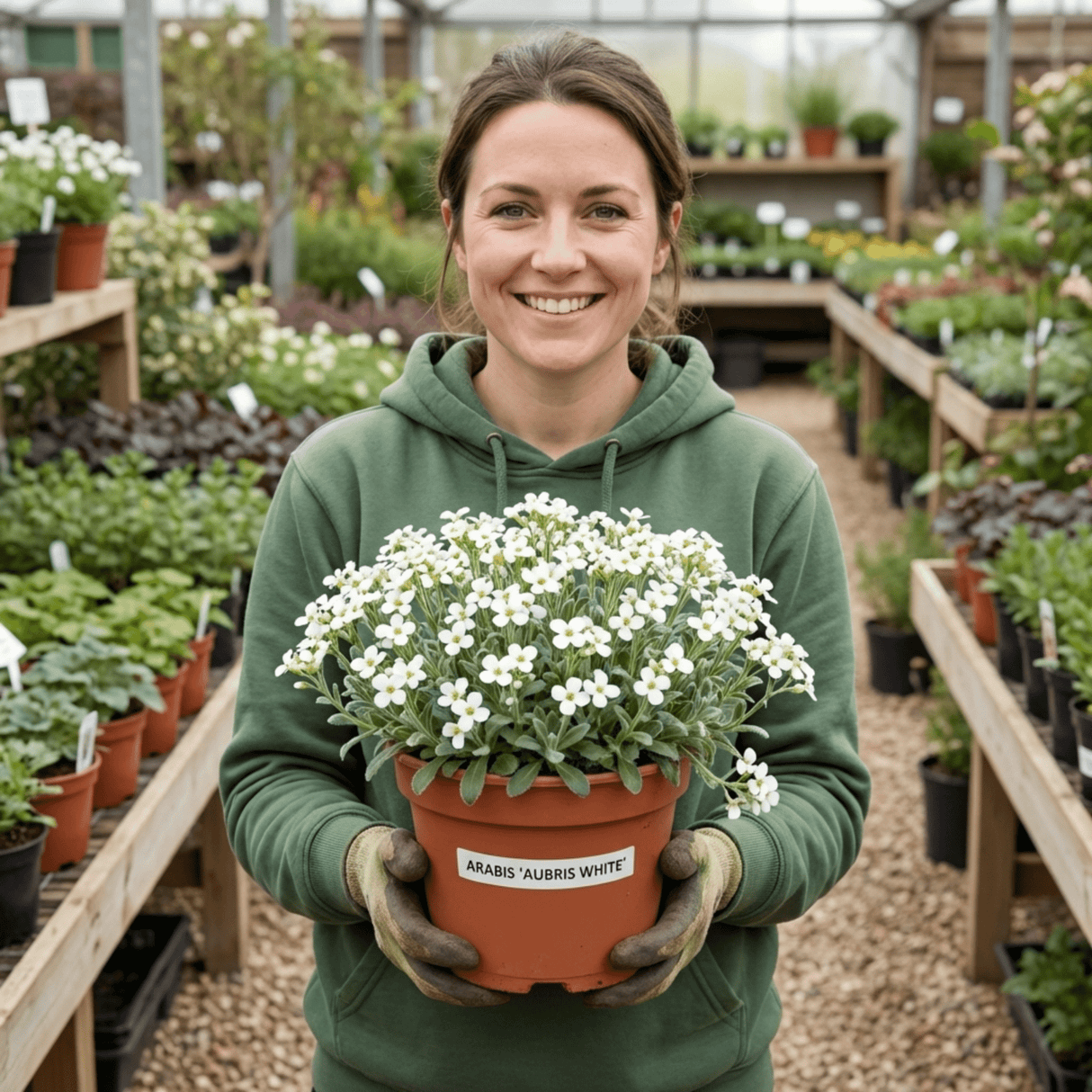 1 Arabis Aubris White Rockcress Plant, Hardy Alpine Perennial Ground Cover, 2L Root Ball - Frankton's