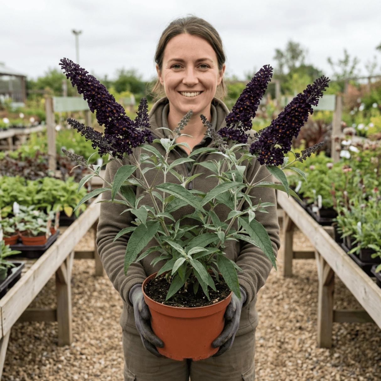 1 Buddleia Black Knight Plant, Purple Butterfly Bush, Hardy Outdoor Garden Shrub, 2L Root-Ball - Frankton's