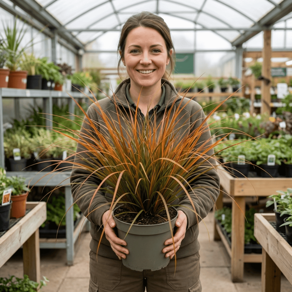 1 Carex Prairie Fire Evergreen Ornamental Grass, Hardy Perennial Garden Plant, 2 Litre Root Ball - Frankton's