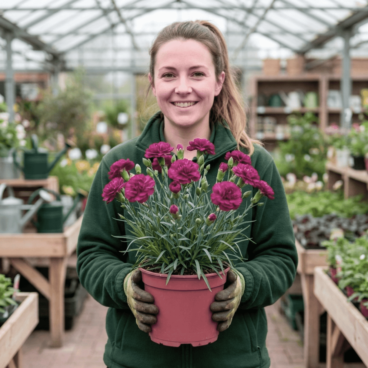 1 Carnation Capitan Colon Dianthus Plant, Summer Flowering Hardy Perennial, 2 Litre Root Ball - Frankton's