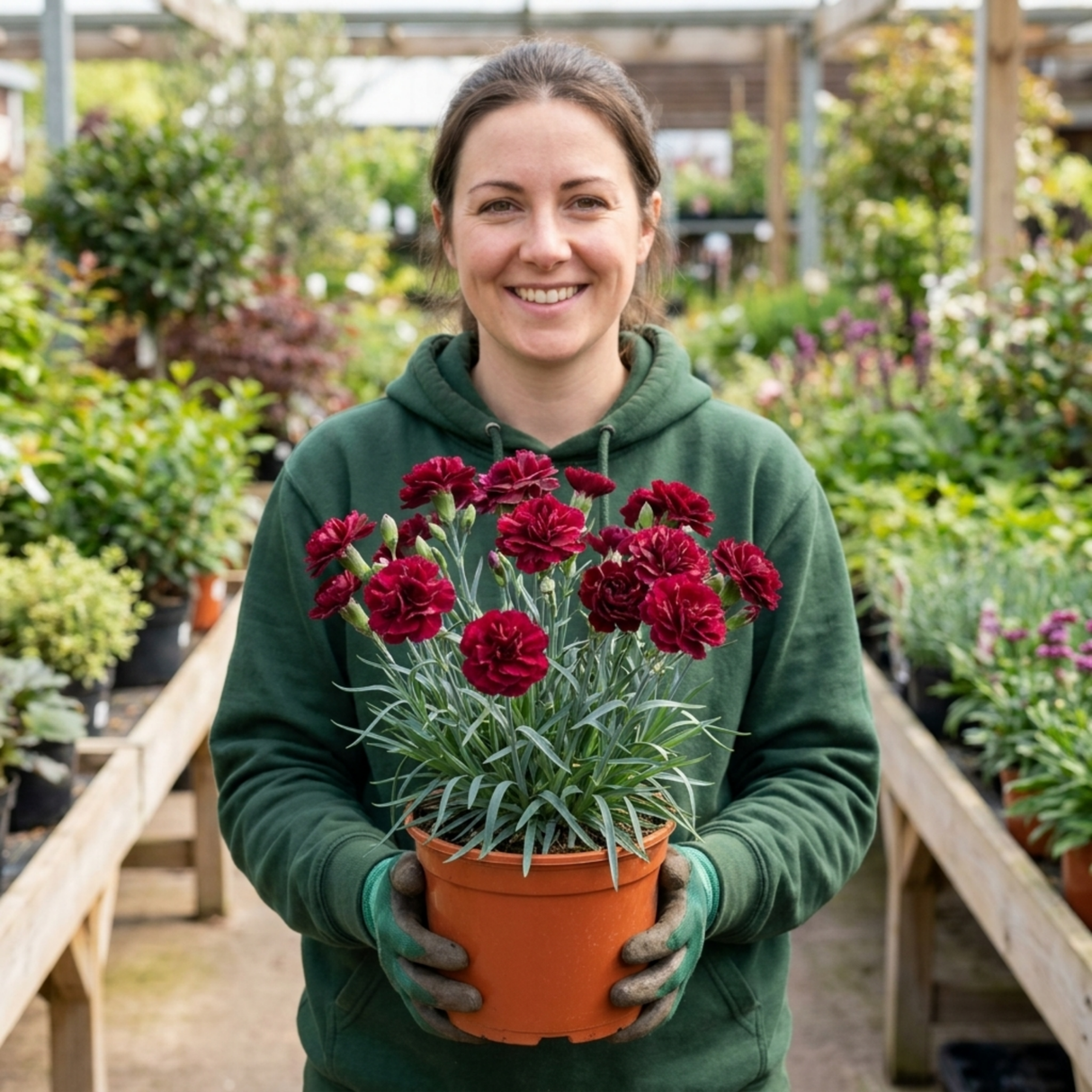 1 Carnation Capitan Cook Dianthus Plant, Fragrant Summer Flowering Hardy Perennial, 2Ltr Root Ball - Frankton's