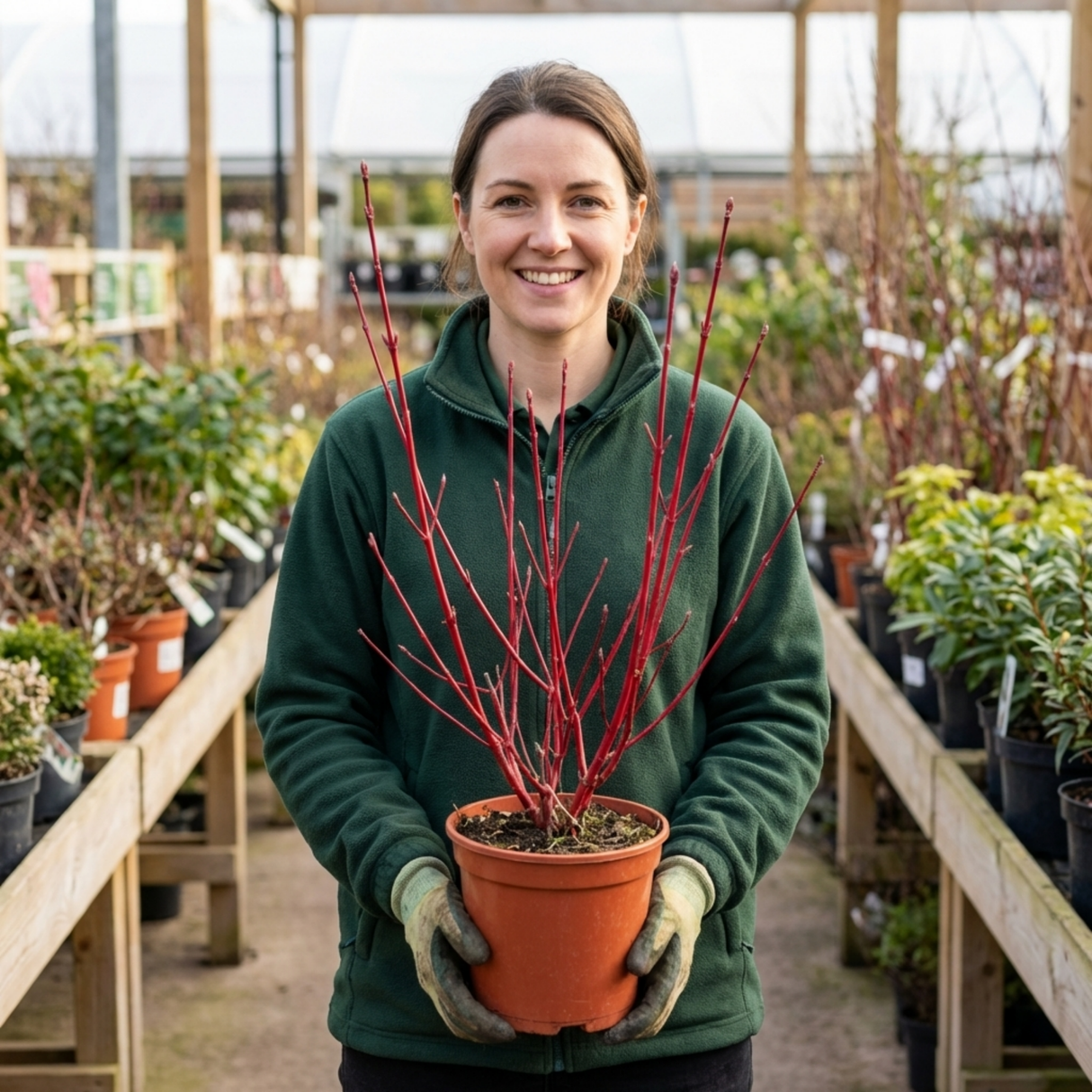 1 Cornus Alba Sibirica Red Stemmed Dogwood Plant, Winter Hardy Garden Shrub, 3 Litre Root Ball - Frankton's