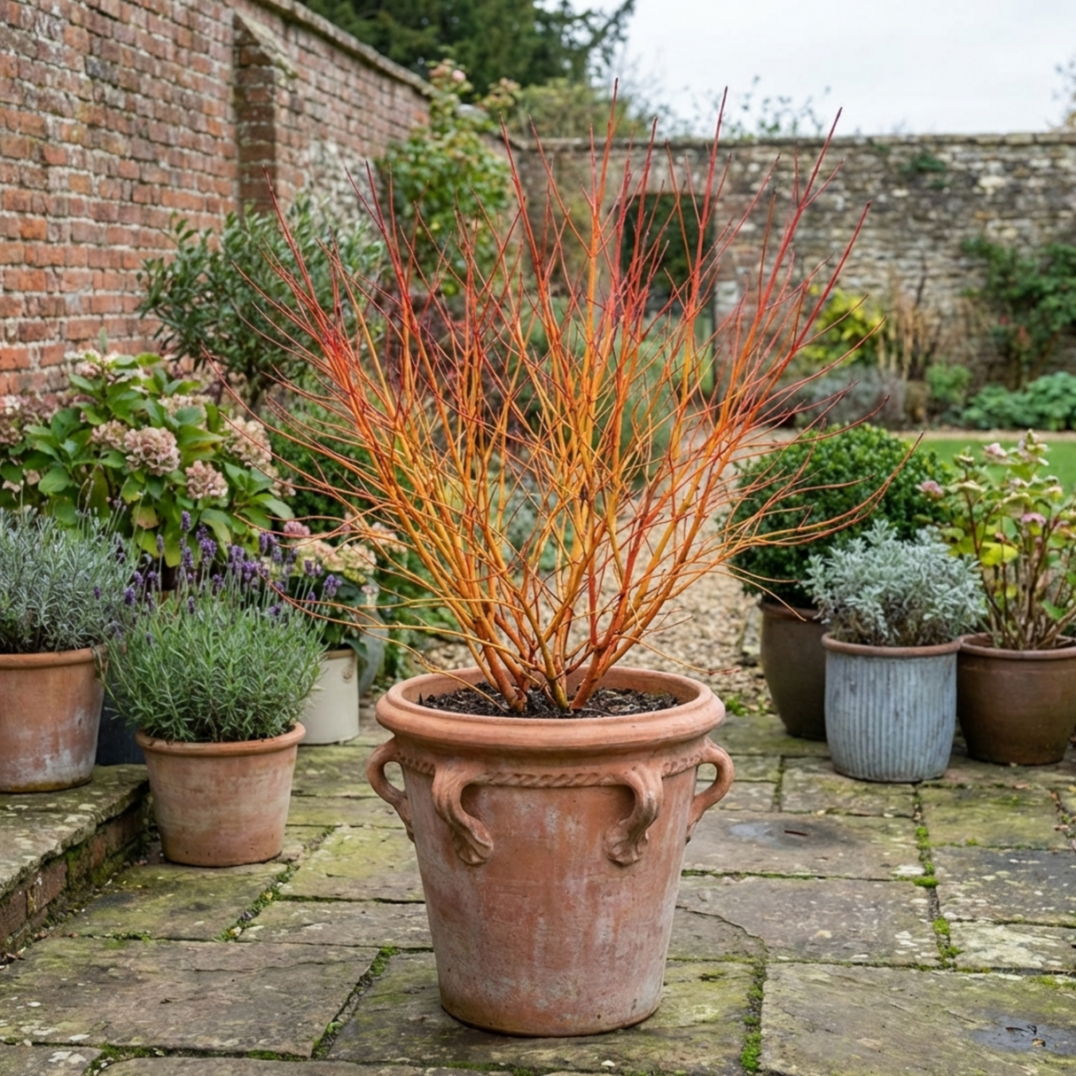 1 Cornus Midwinter Fire Shrub, Red Stem Dogwood Plant for Winter Interest, 3 Litre Root Ball - Frankton's