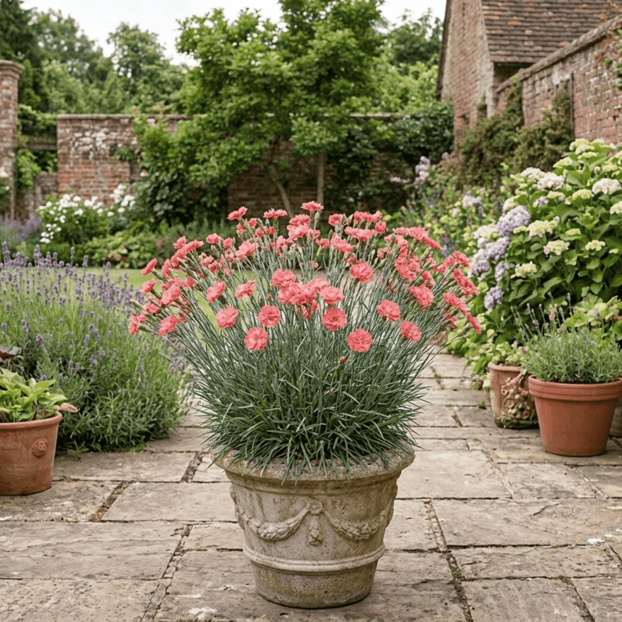 1 Cottage Pinks Dianthus Sugar Coral, Fragrant Hardy Summer Flowering Perennial Garden Plant, 17cm Root-Ball - Frankton's