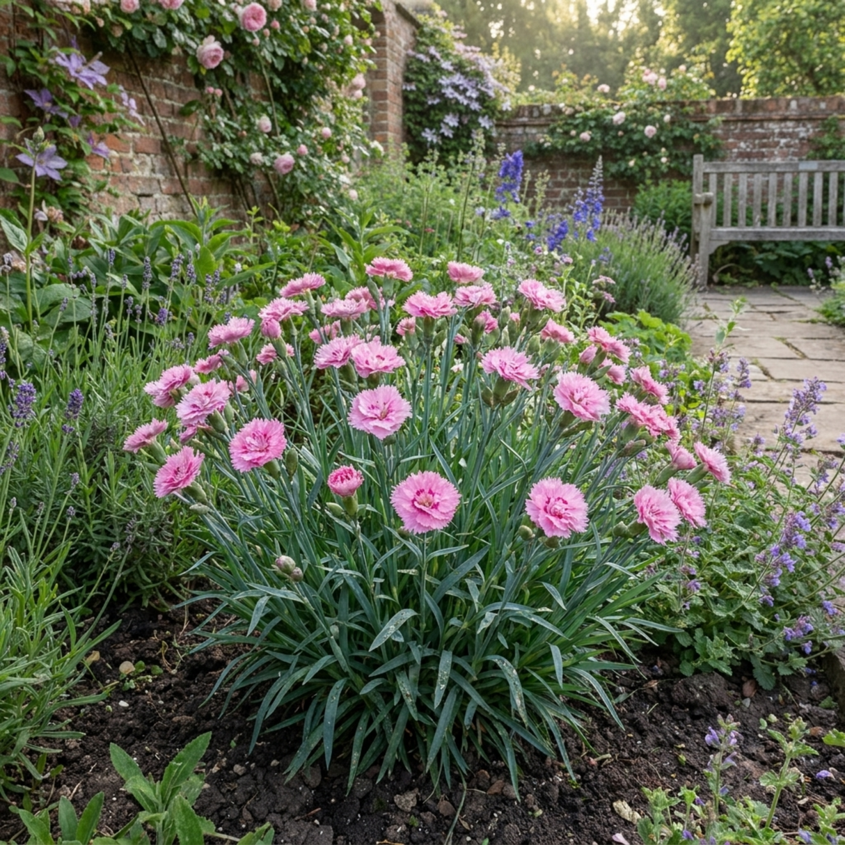 1 Dianthus Shirley Temple Plant, Fragrant Summer Flowering Hardy Perennial, 5L Root-Ball - Frankton's