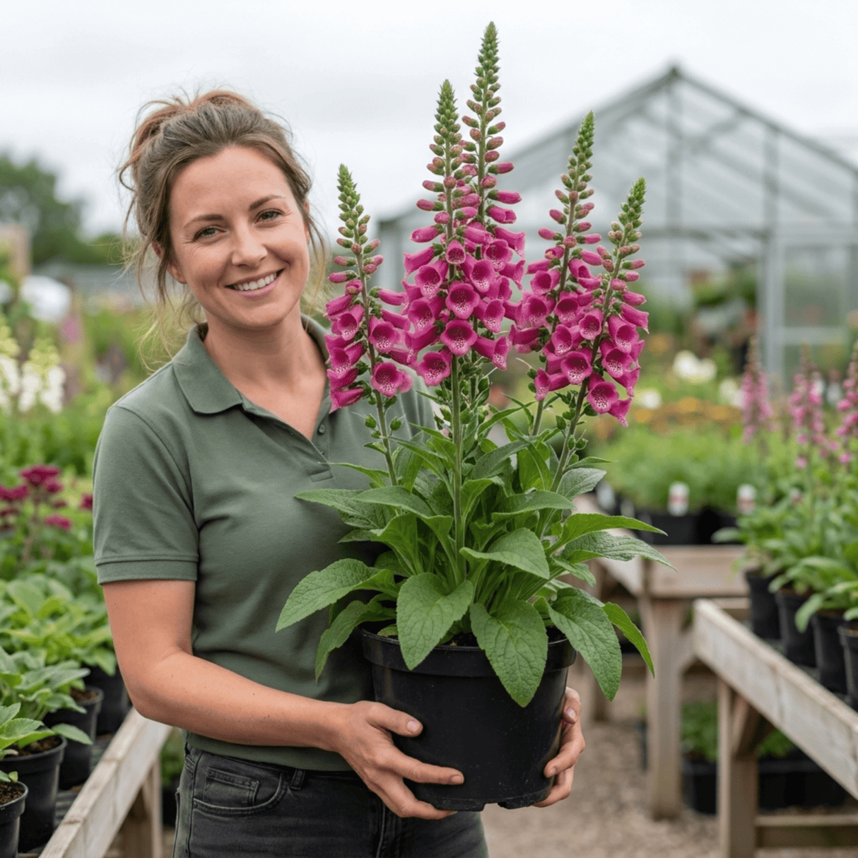 1 Digitalis Hanabee Deep Rose Foxglove Plant, Bee Friendly Hardy Perennial, 3 Litre Root Ball - Frankton's