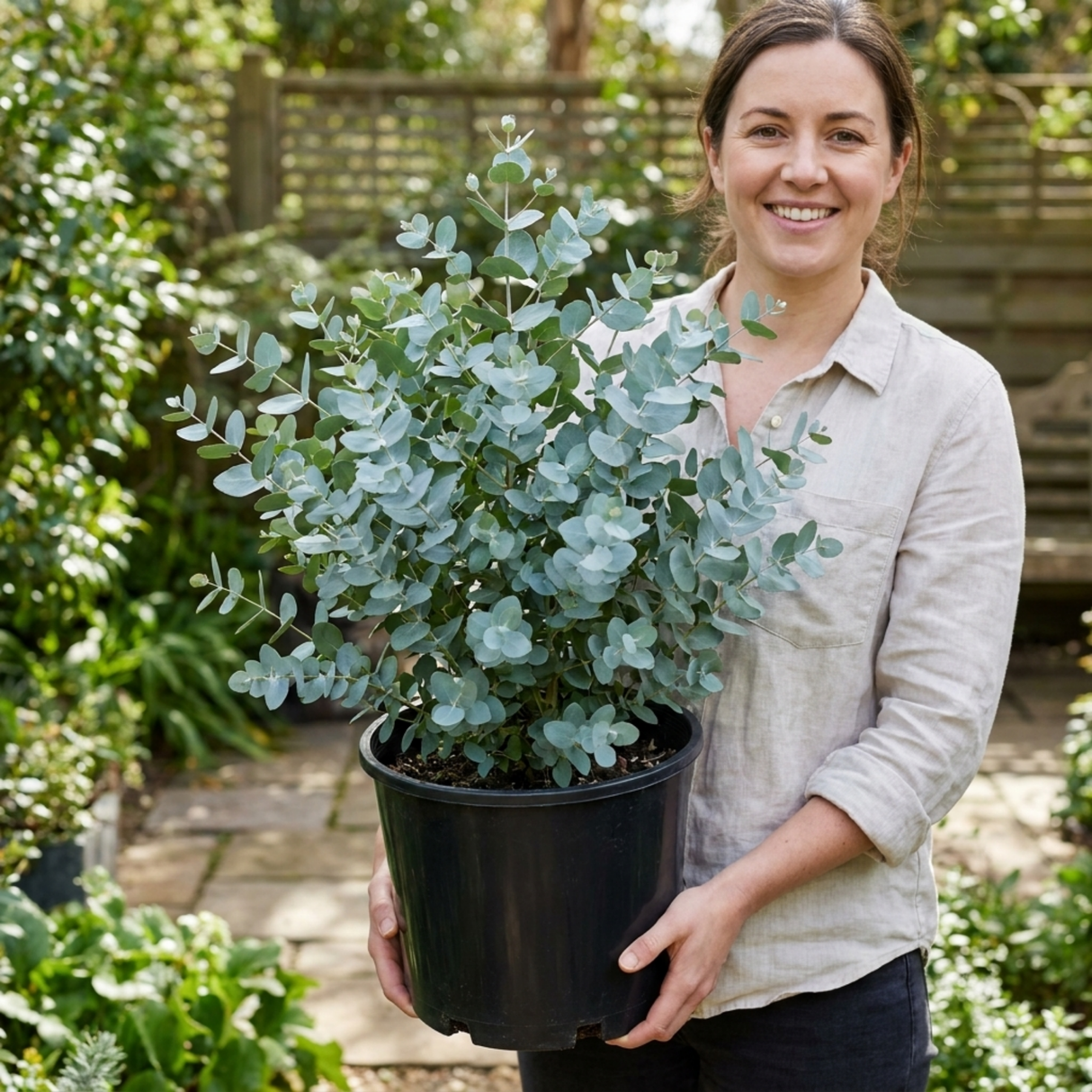 1 Eucalyptus Gunnii France Blue Tree, Hardy Evergreen Outdoor Garden Plant, 7.5 Litre Root-Ball - Frankton's