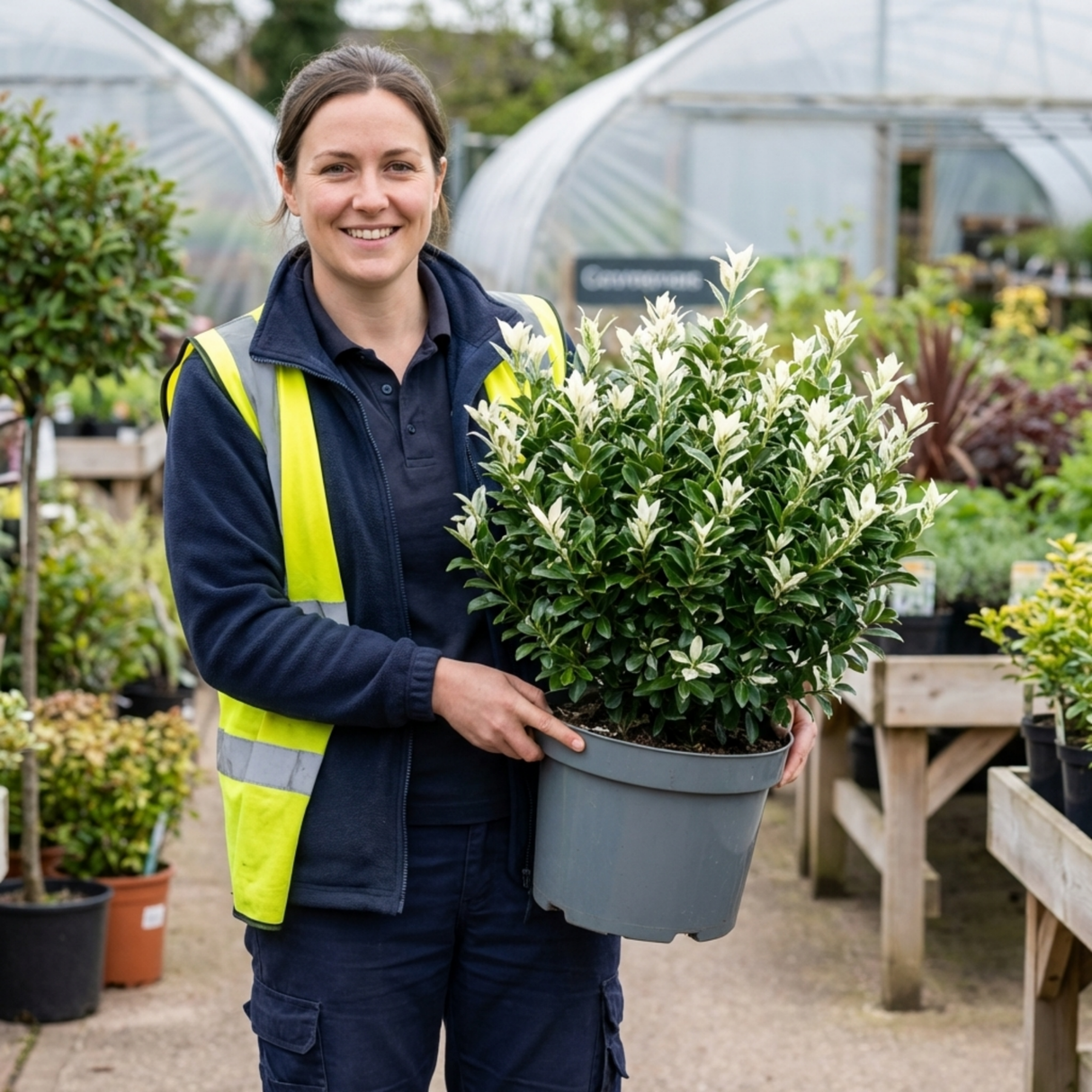 1 Euonymus Japonicus Paloma Blanca Plant, Hardy Evergreen Shrub for Garden, 7.5 Litre Root-Ball - Frankton's