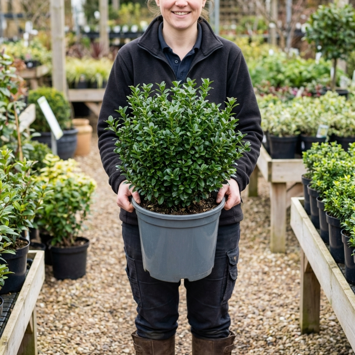 1 Euonymus Microphyllus Hardy Evergreen Hedge Plant, Buxus Alternative Garden Shrub, 26cm Root Ball - Frankton's