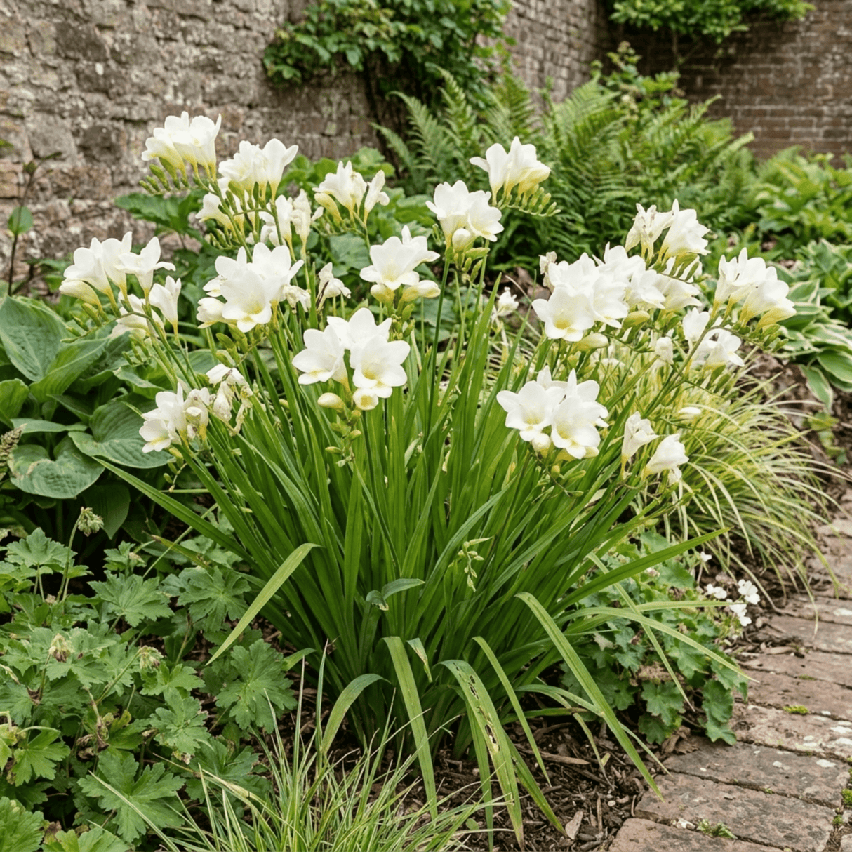 1 Freesia White River Perennial Plant, Fragrant Scented Summer Flowers, Outdoor Garden Ready, 17cm Root-Ball - Frankton's