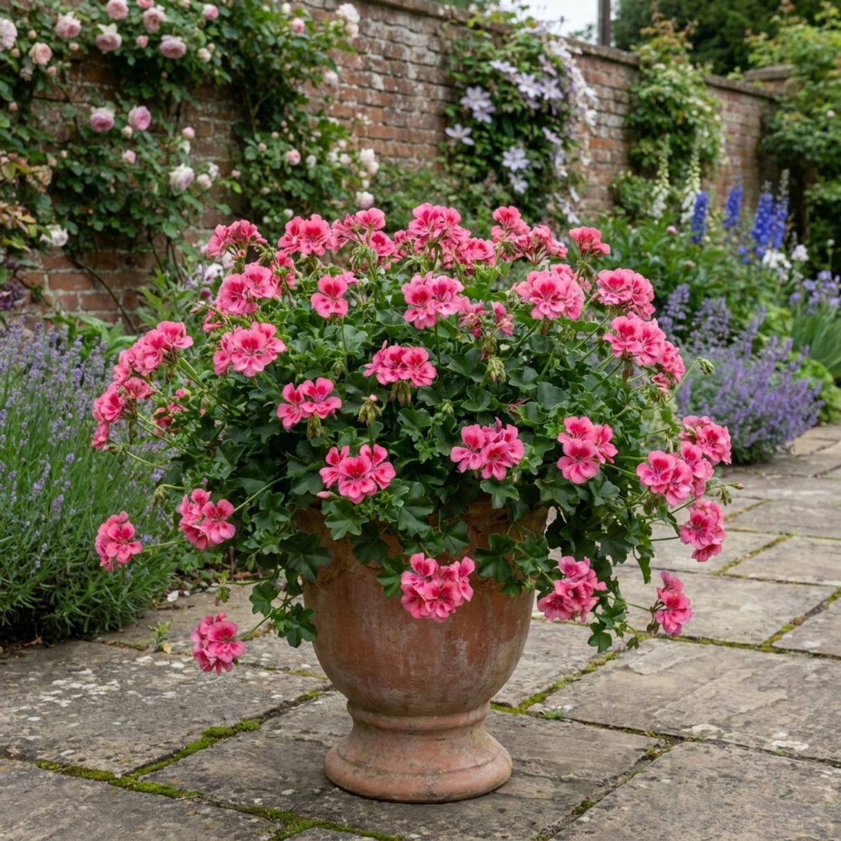 1 Geranium Calliope Rose Splash Plant, Premium Summer Bedding, Garden Ready, 5 Litre Root Ball - Frankton's