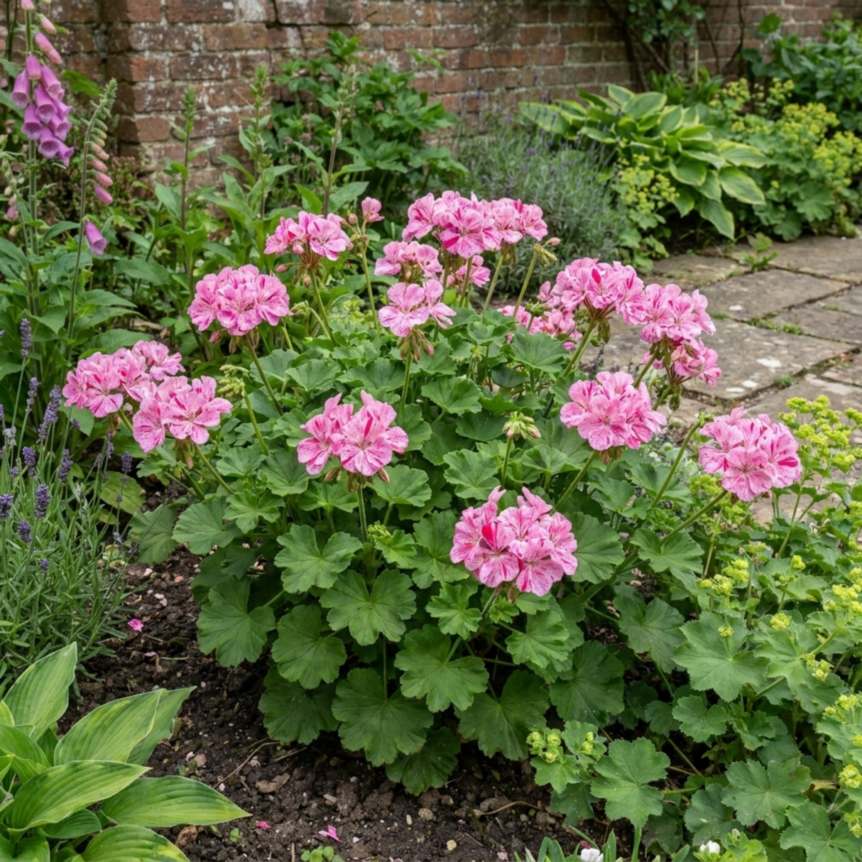 1 Geranium Pretty Little Pink Splash, Summer Flowering Plant, Outdoor Garden Ready, 5 Litre Root-Ball - Frankton's