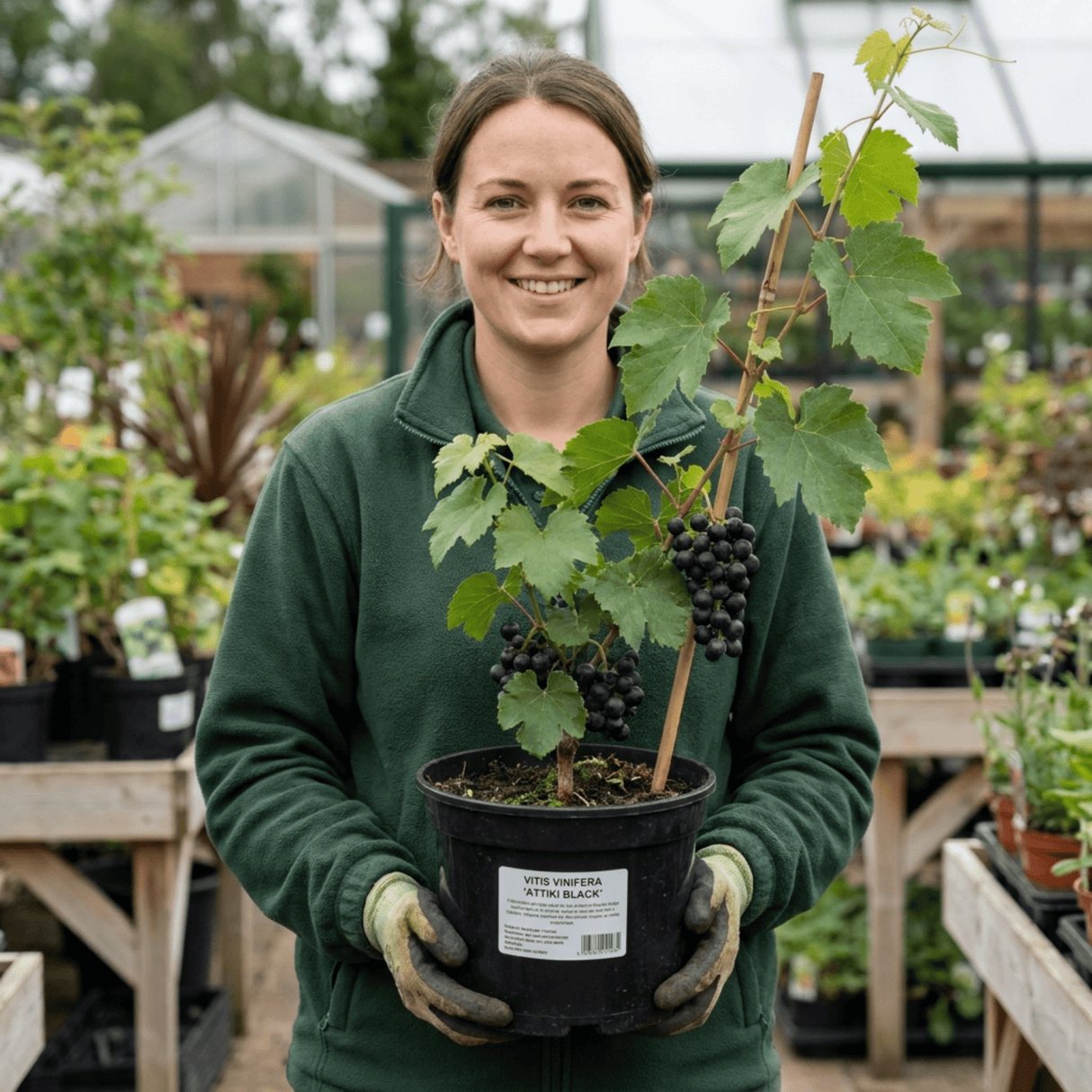 1 Grape Vitis Attiki Black Grapevine Plant, Hardy Outdoor Garden Ready, 3 Litre Root Ball - Frankton's