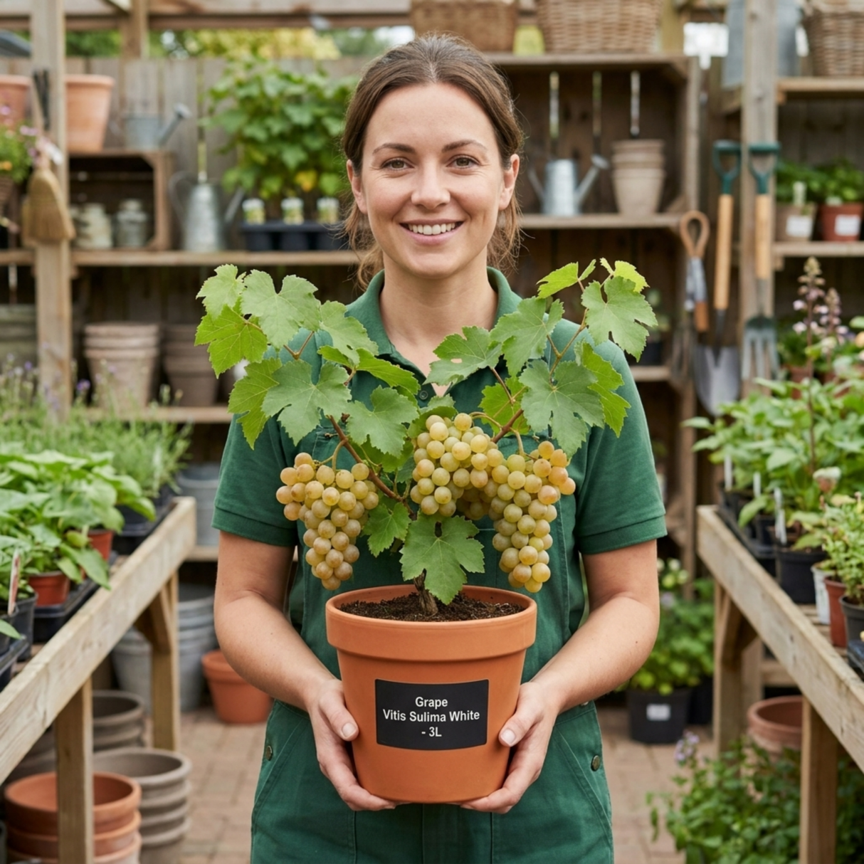 1 Grape Vitis Sulima White Vine Plant, Self Pollinating Hardy Outdoor Garden Ready, 3 Litre Root-Ball - Frankton's