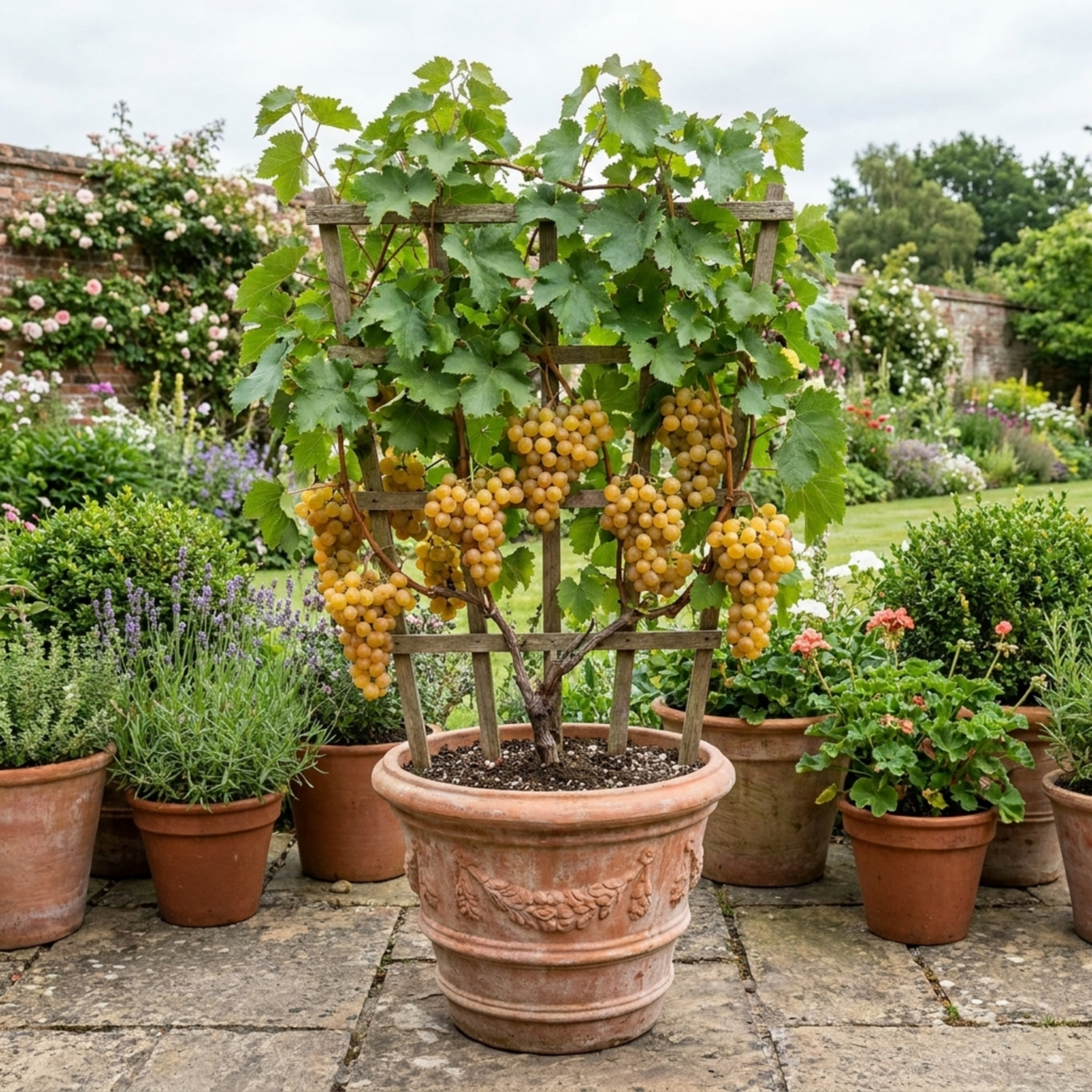 1 Grape Vitis Sulima White Vine Plant, Self Pollinating Hardy Outdoor Garden Ready, 3 Litre Root-Ball - Frankton's