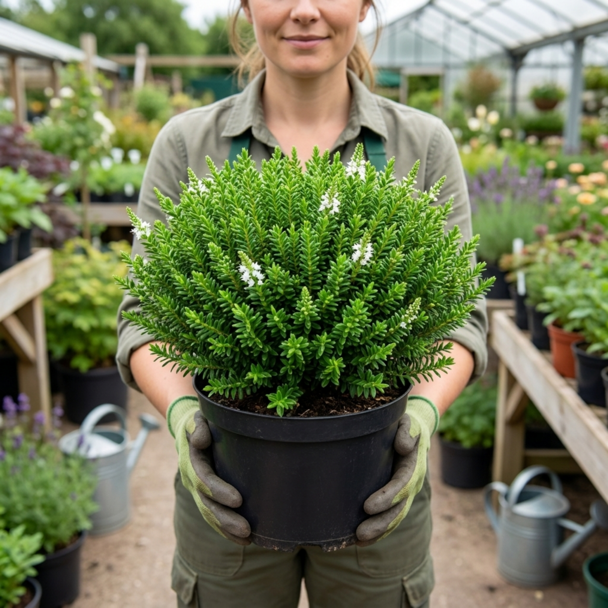 1 Hebe Emerald Gem Hardy Perennial Plant, Compact Evergreen Flowering Shrub, 2 Litre Root Ball - Frankton's