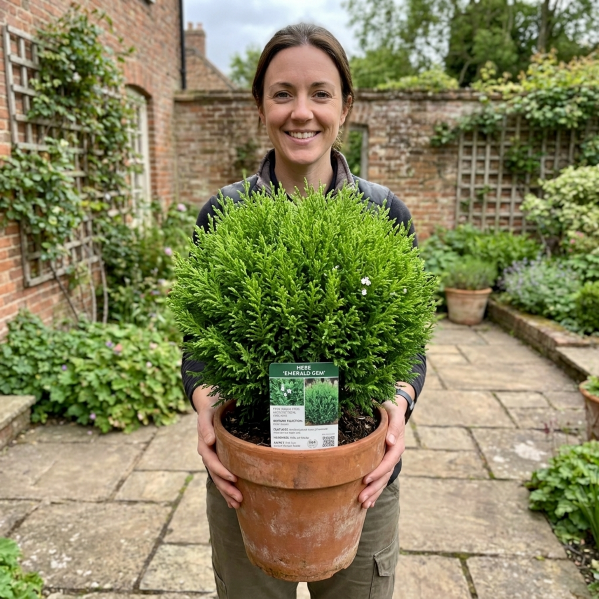 1 Hebe Emerald Gem Hardy Perennial Plant, Compact Evergreen Flowering Shrub, 2 Litre Root Ball - Frankton's