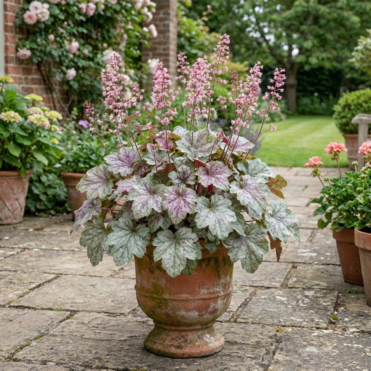 1 Heuchera Pink Fizz Coral Bells Plant, Hardy Evergreen Perennial, 17cm Root Ball - Frankton's