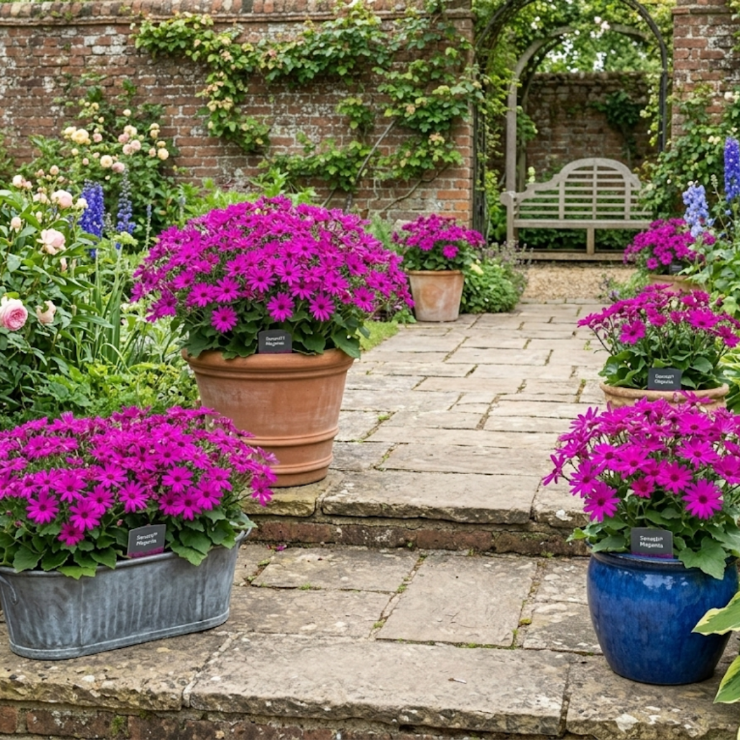 1 Large Bedding Plant - Senetti Magenta, Outdoor Garden Ready, 2L Pot - Frankton's
