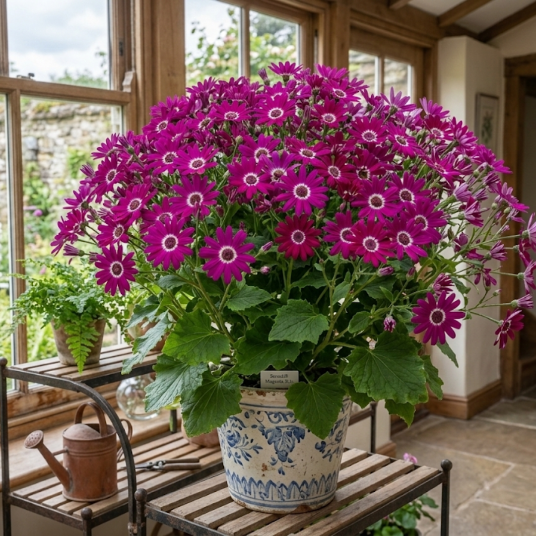 1 Large Bedding Plant - Senetti Magenta, Outdoor Garden Ready, 2L Pot - Frankton's