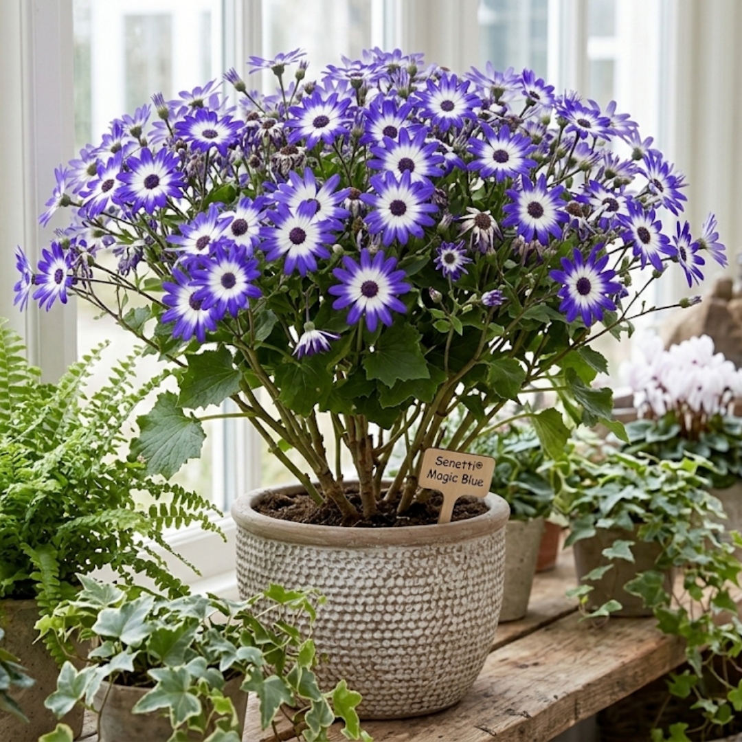 1 Large Bedding Plant - Senetti Magic Blue, Outdoor Garden Ready, 2L Pot - Frankton's