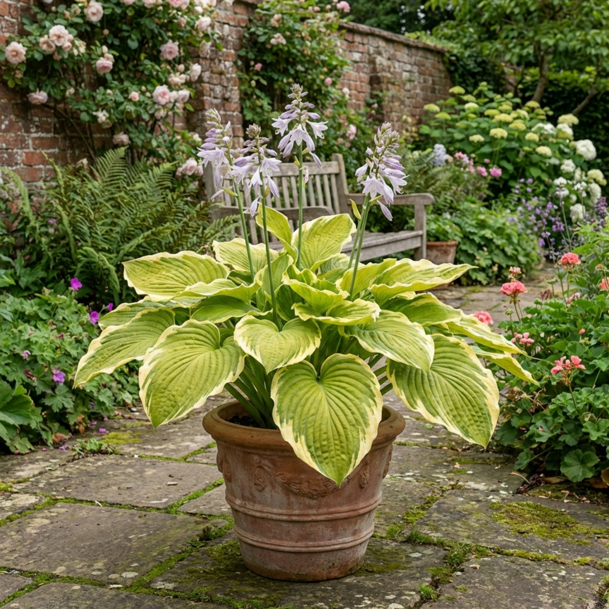 1 Large Hosta Atlantis Hardy Perennial Plant, Outdoor Garden Ready, 17cm Root-Ball, For Shade - Frankton's