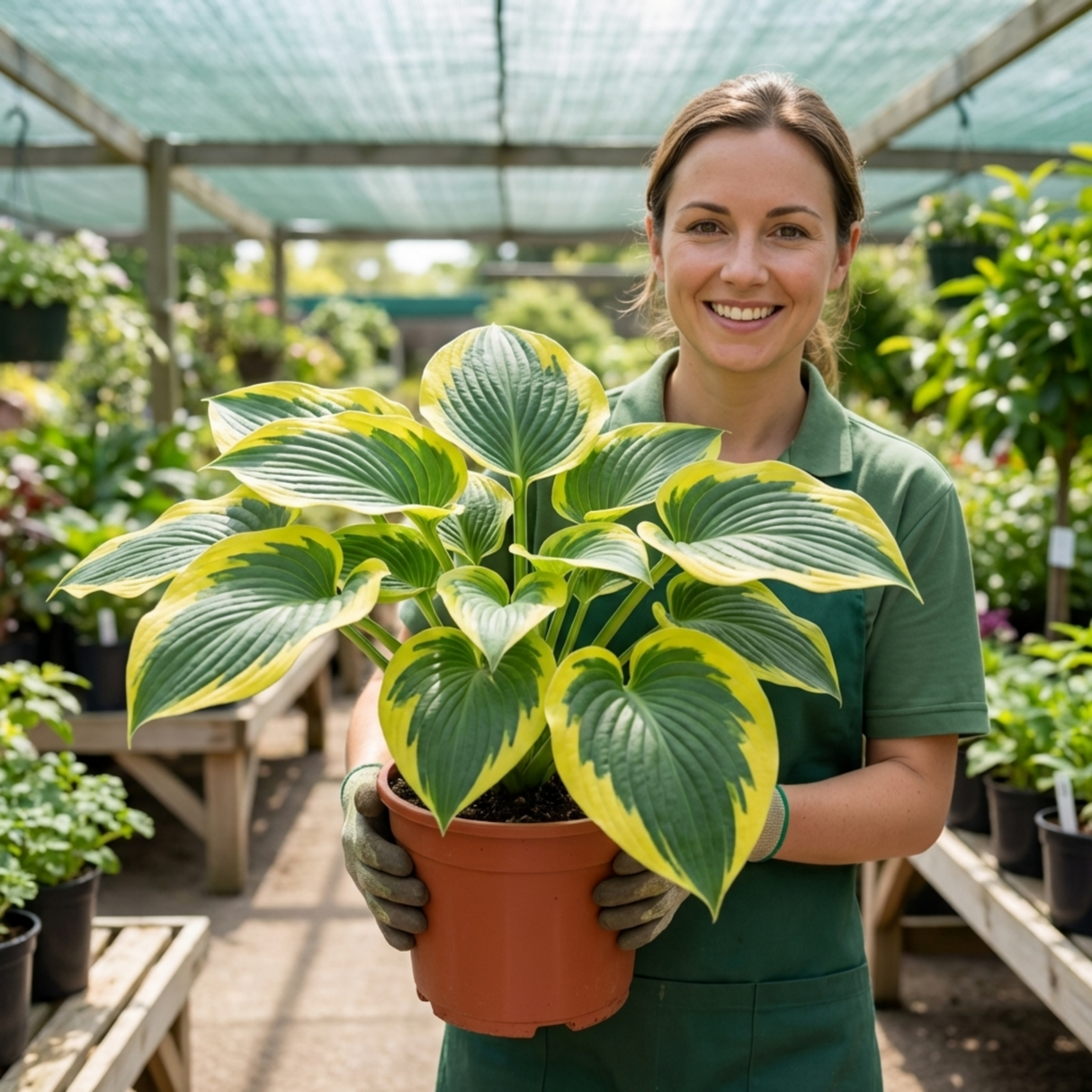 1 Large Hosta Atlantis Hardy Perennial Plant, Outdoor Garden Ready, 17cm Root-Ball, For Shade - Frankton's