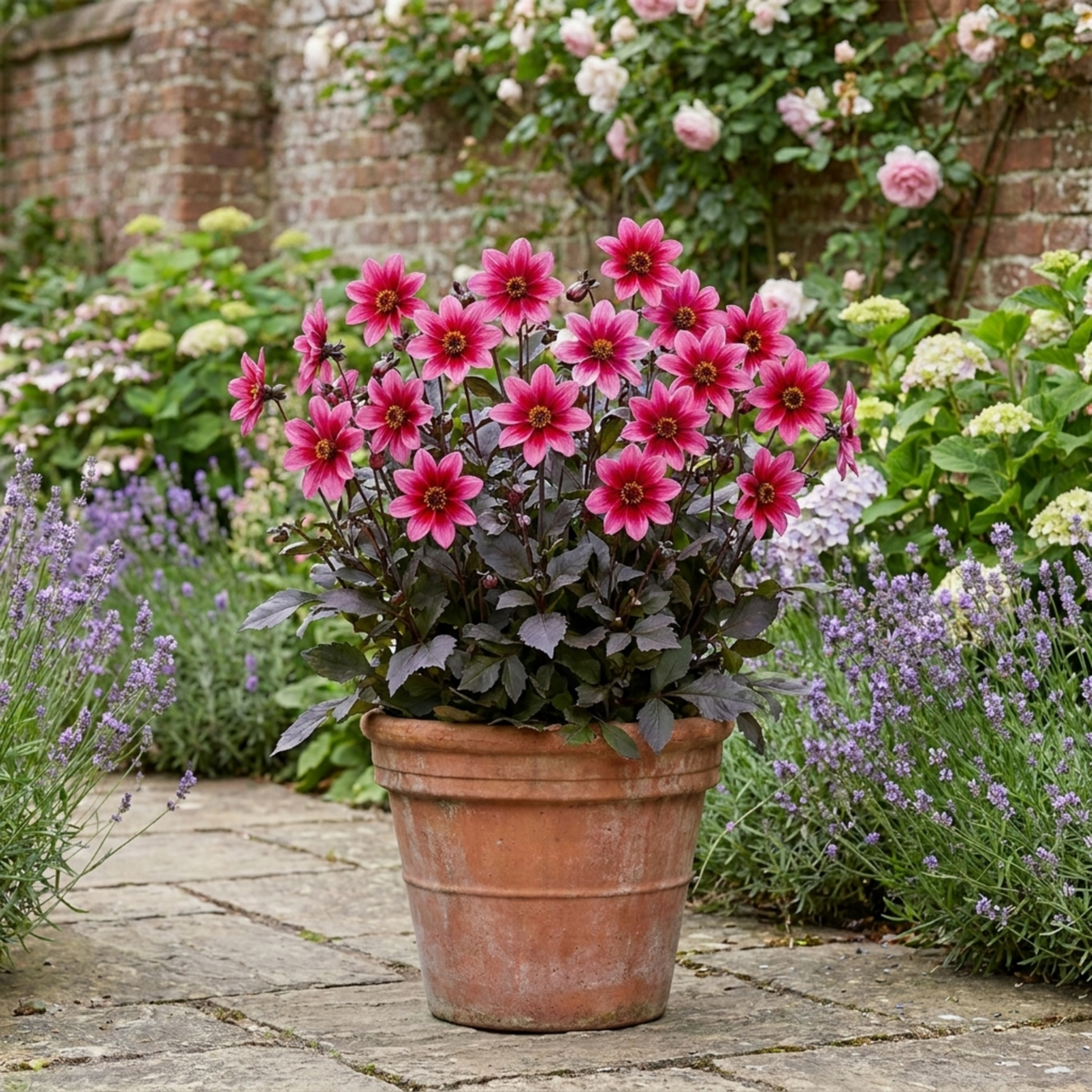 1 Large Plant - Dahlia Dahlegria Pink Flame, Ready to Plant in Your Garden, 3L - Frankton's