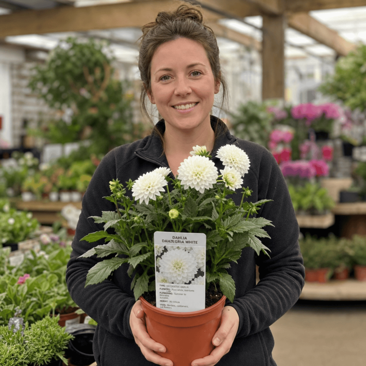 1 Large Plant - Dahlia Dahlegria White, Ready to Plant in Your Garden, 3L Pot - Frankton's