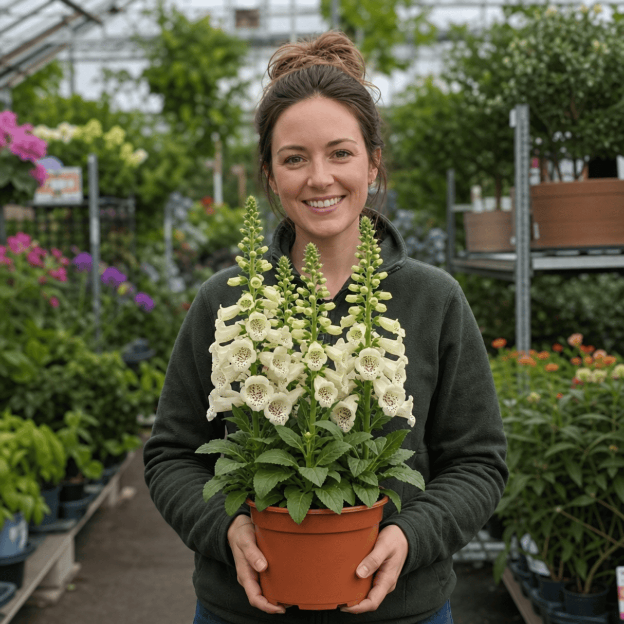 1 Large Plant - Digitalis Dalmatian Cream, Ready to Plant in Your Garden, 2L Pot - Frankton's