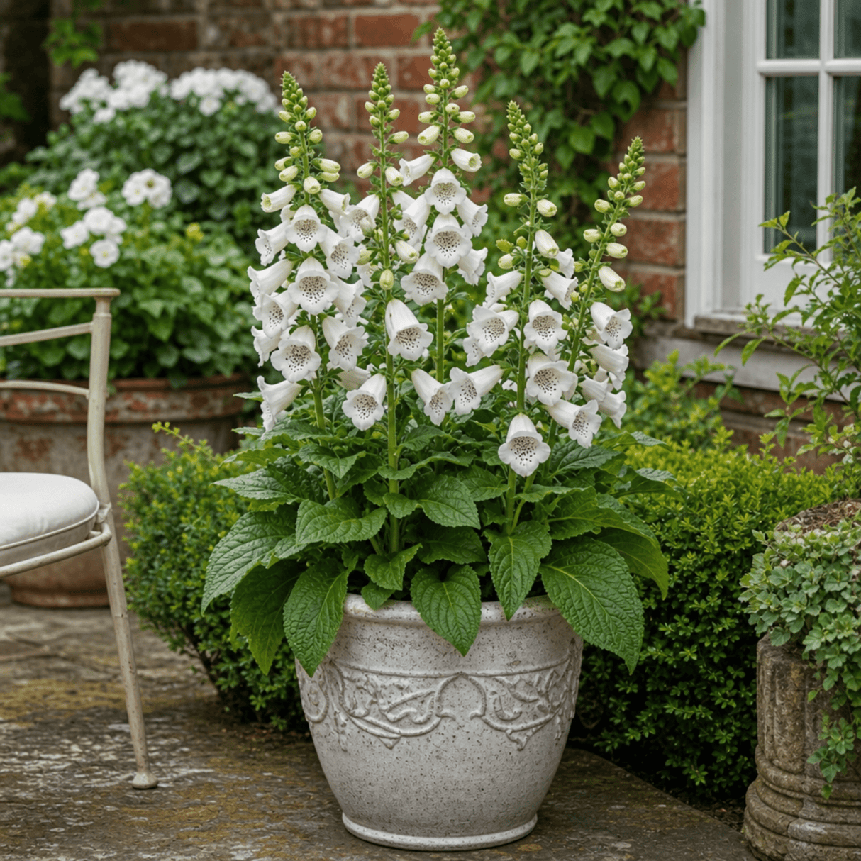 1 Large Plant - Digitalis Dalmatian White, Ready to Plant in Your Garden, 2L Pot - Frankton's