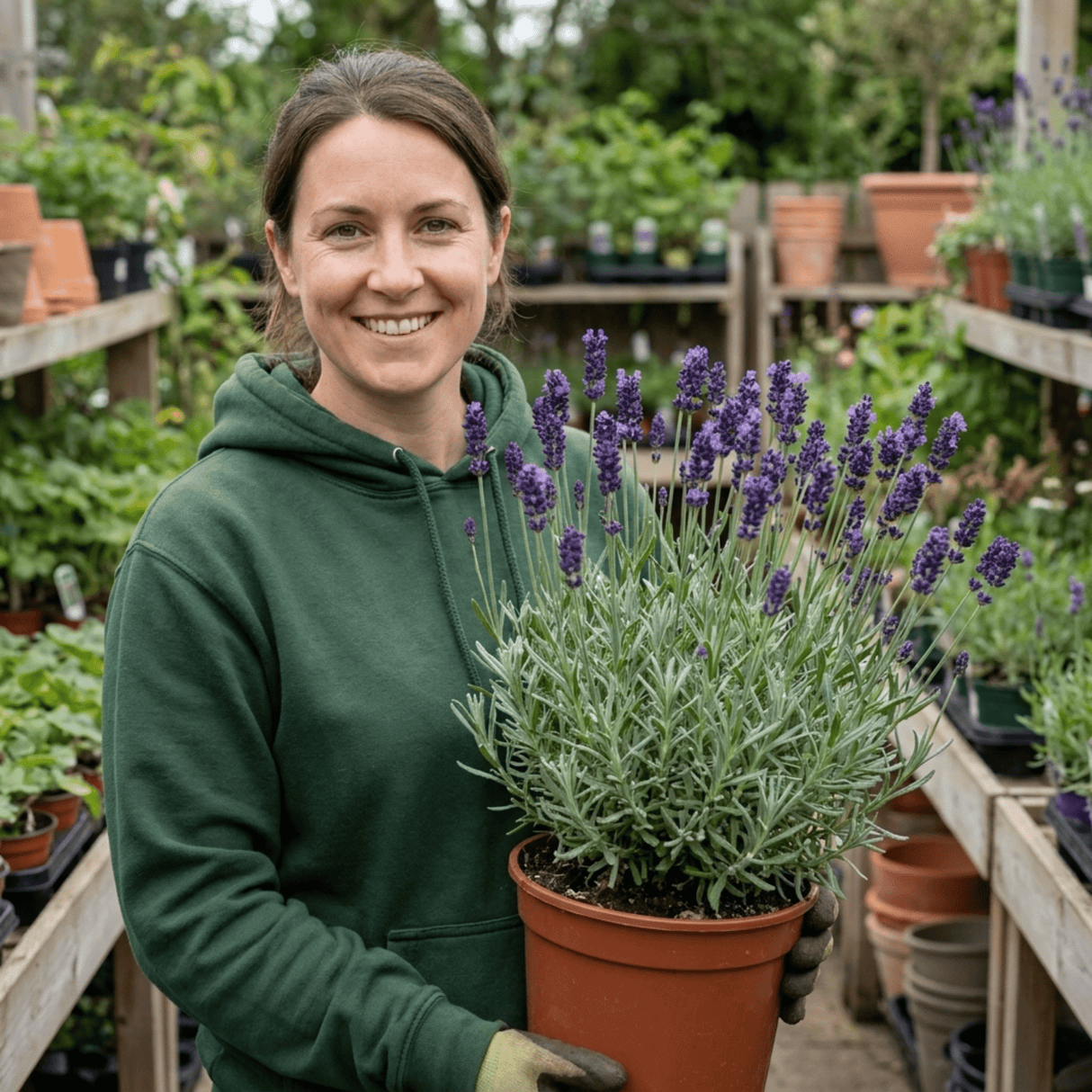 1 Large Plant - Lavender Hidcote Dark Blue, Outdoor Garden Ready, 2L Pot - Frankton's