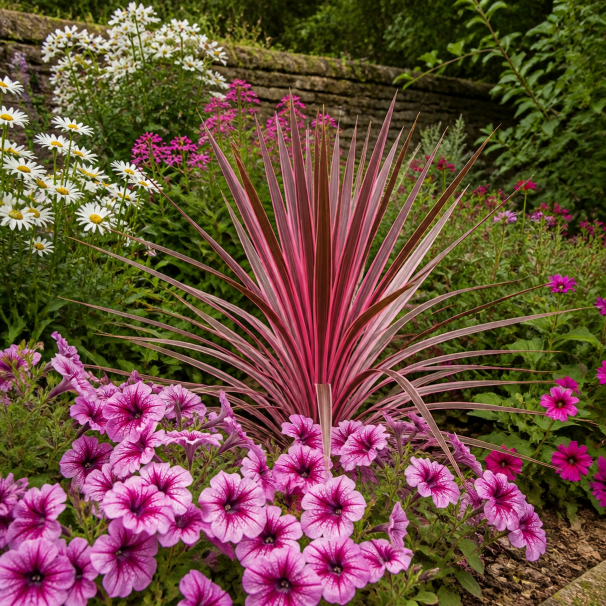 1 Large Plant - Petunia Sanguna Mega Pink Vein, Outdoor Garden Ready, 2L Pot - Frankton's