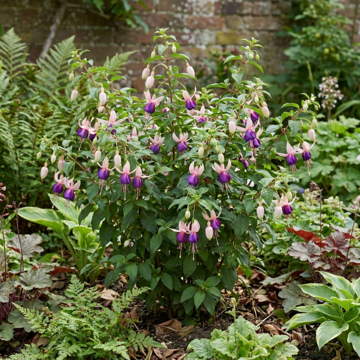 1 Large Plant - Upright Fuchsia Fuchsita Blush & Violet, Outdoor Garden Ready - Frankton's