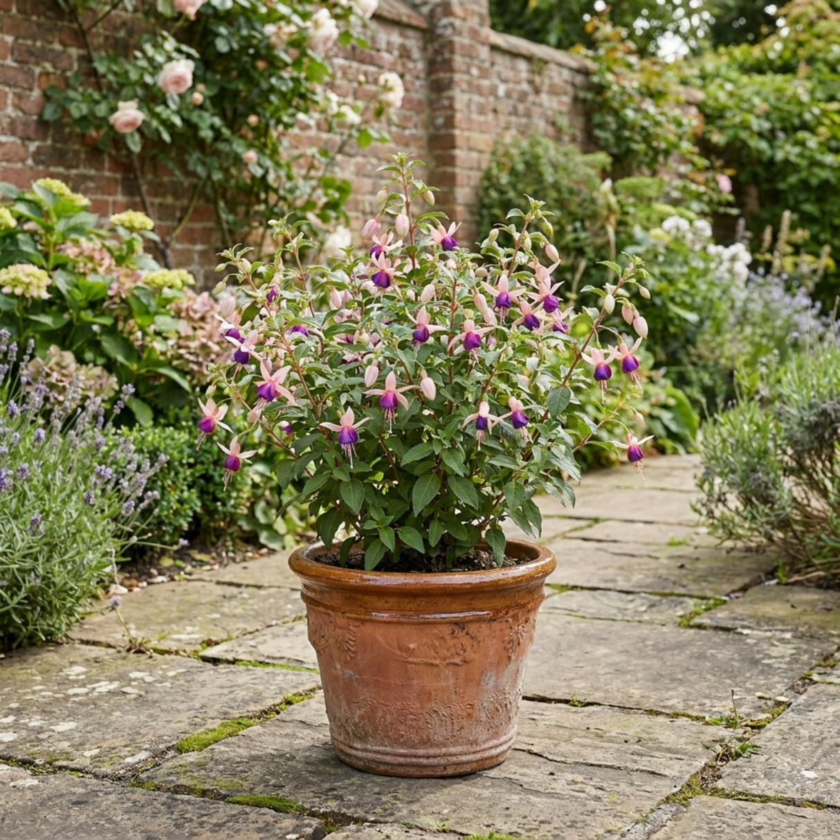 1 Large Plant - Upright Fuchsia Fuchsita Blush & Violet, Outdoor Garden Ready - Frankton's