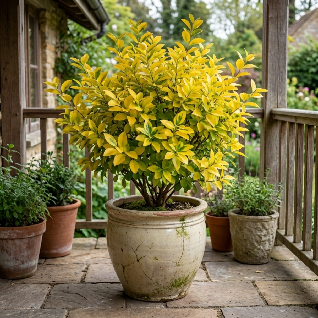 1 Ligustrum Aureum Golden Privet Hedge Plant, Evergreen Garden Ready, 7.5 Litre Root Ball - Frankton's