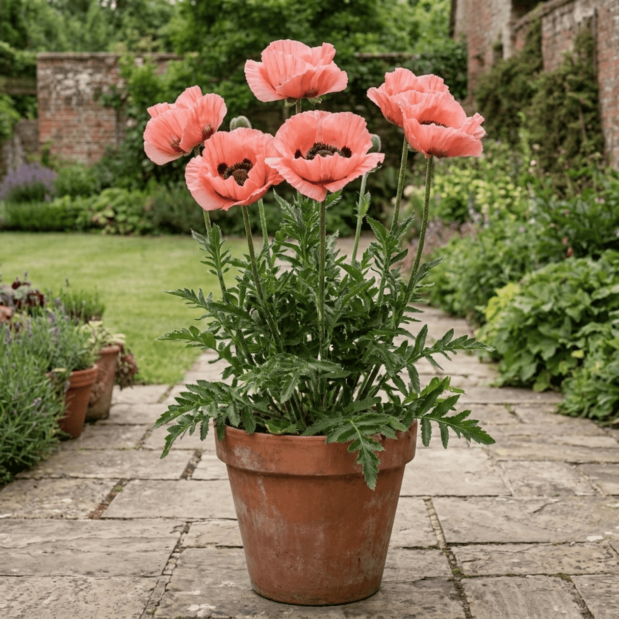 1 Papaver Orientale Waltzing Mathilde, Summer Flowering Hardy Perennial Poppy Plant, 3 Litre Root Ball - Frankton's