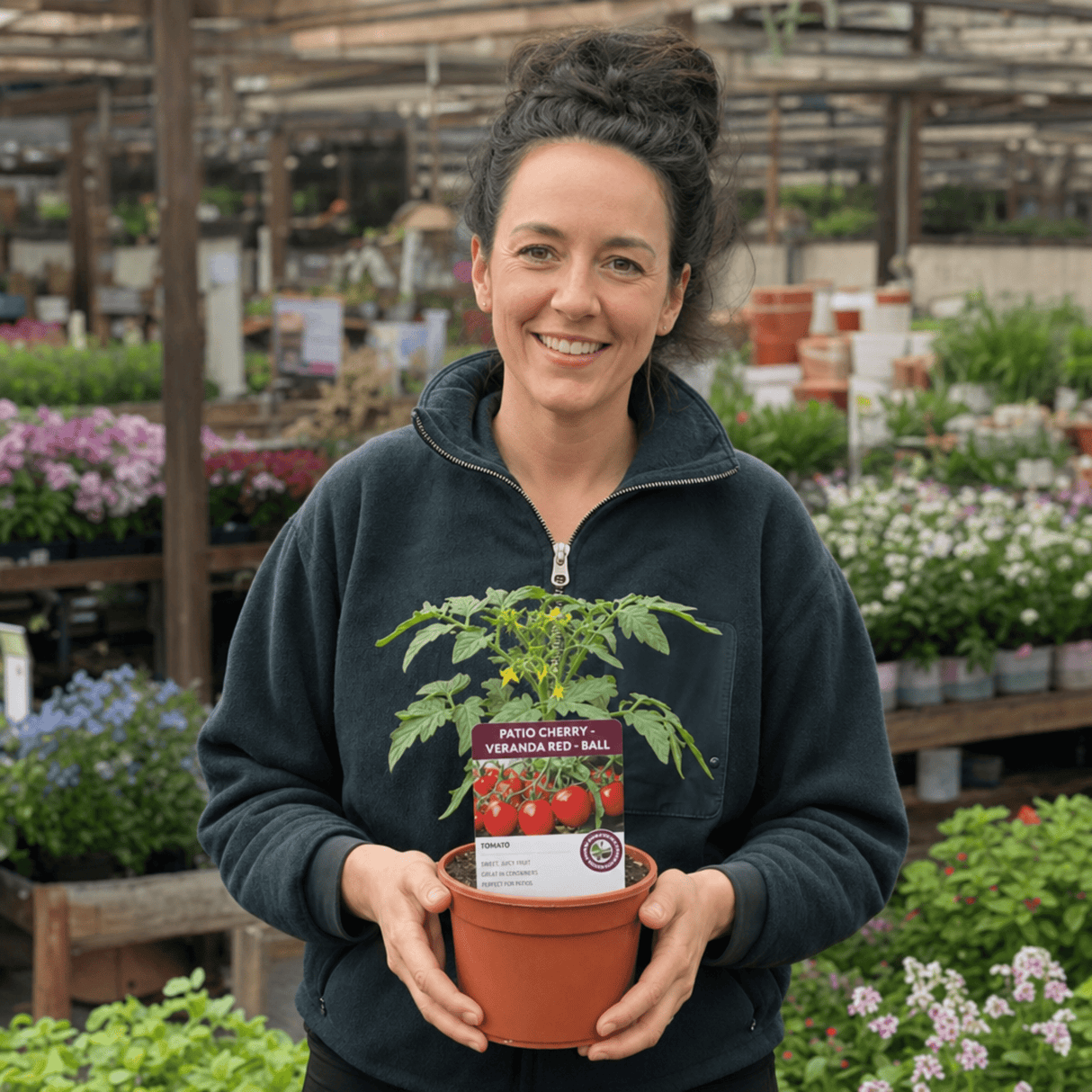 1 Patio Cherry Tomato Plant, Veranda Red, Live Outdoor Garden Ready, 2 Litre Root-Ball - Frankton's