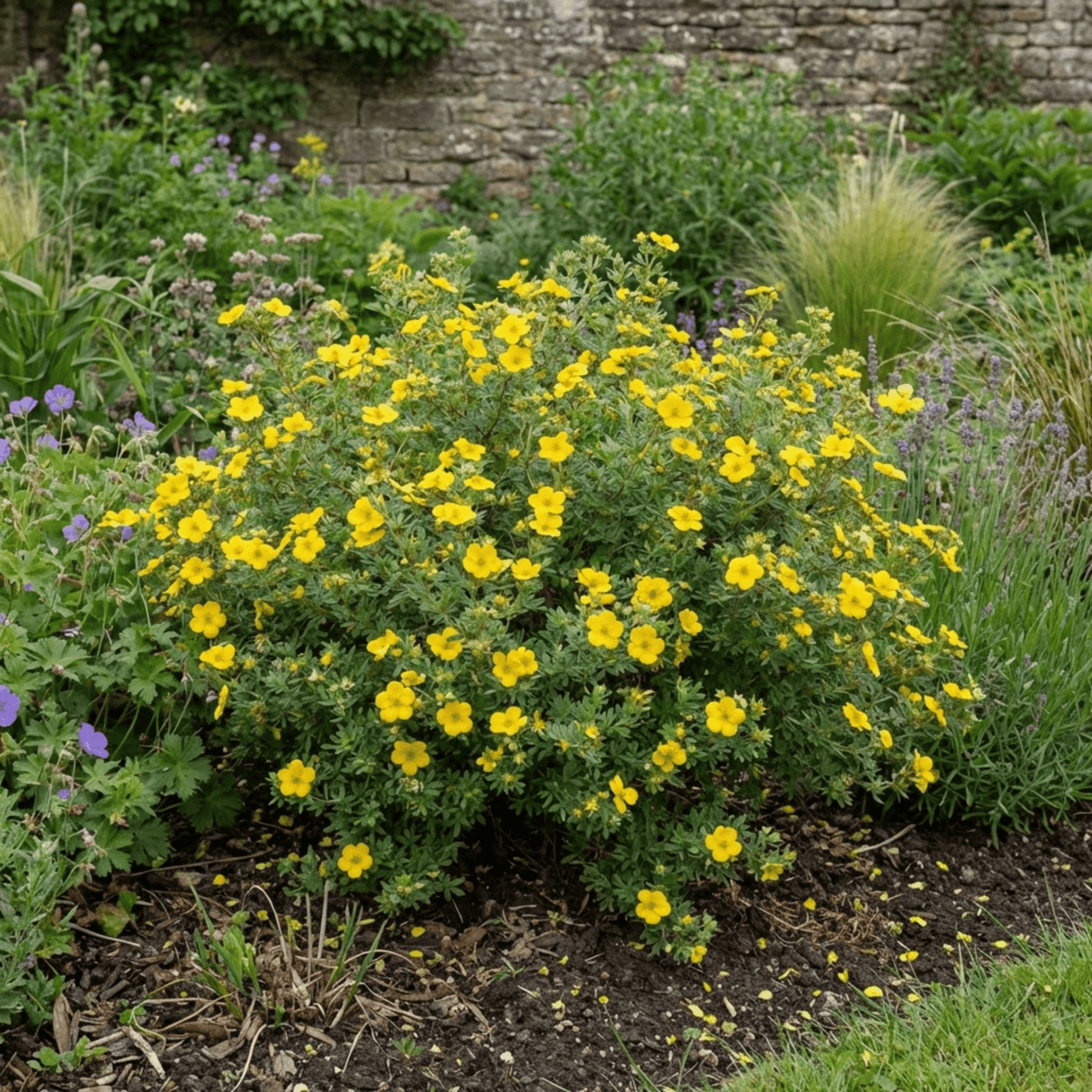 1 Potentilla Goldfinger Hardy Yellow Flowering Shrub, Bee Friendly Garden Plant, 2 Litre Root Ball - Frankton's