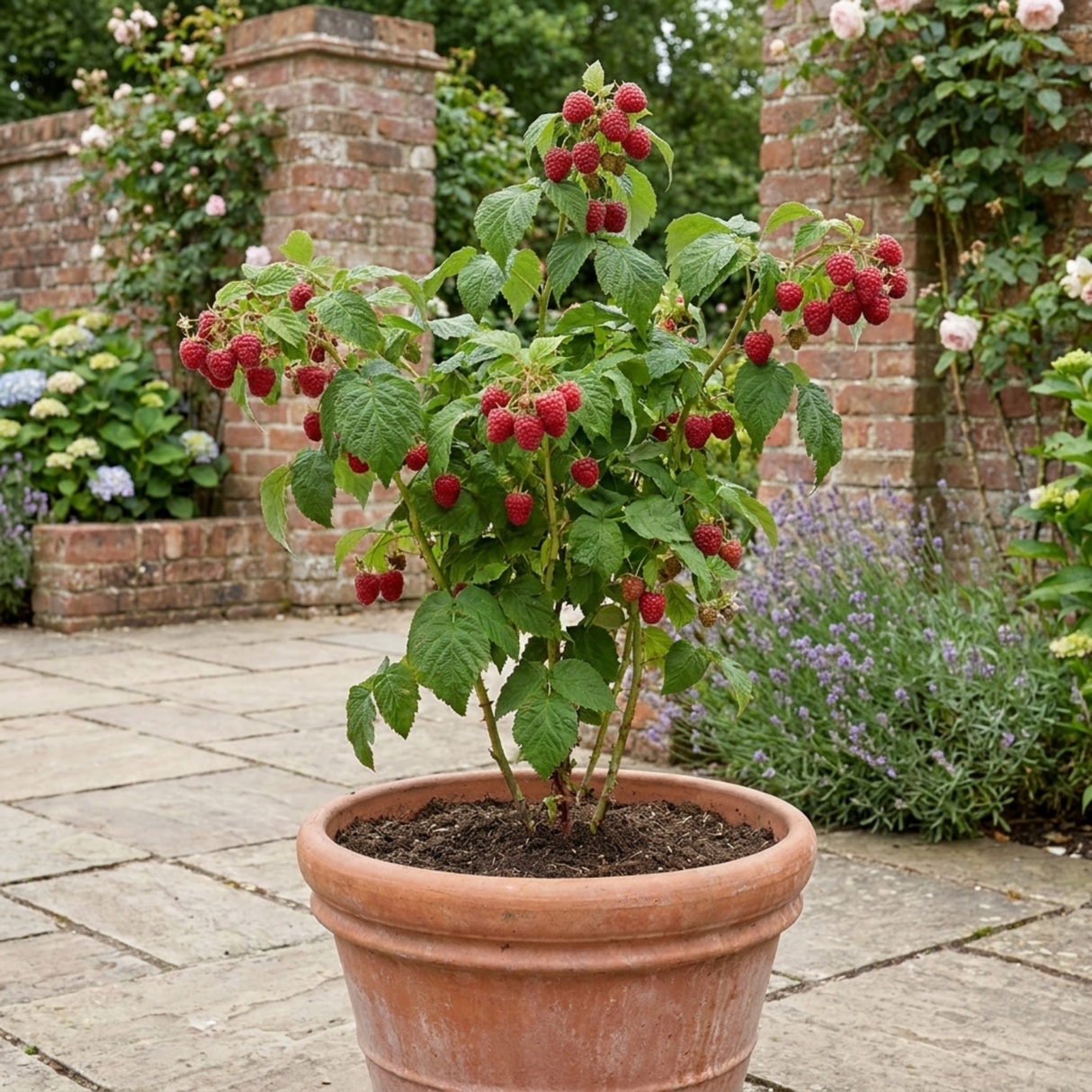 1 Raspberry Glem Ample Summer Fruiting Plant, Hardy Fruit Bush, Garden Ready, 17cm Root-Ball - Frankton's
