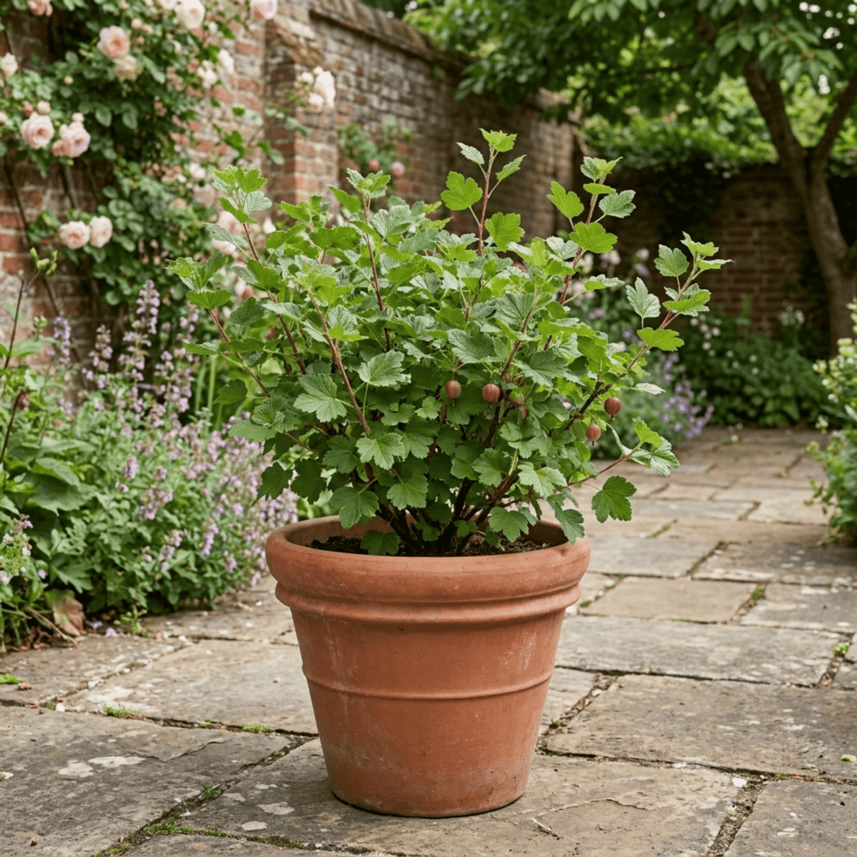 1 Red Gooseberry Fruit Bush Plant, Hardy Self Fertile, Outdoor Garden Ready, 5L Root Ball - Frankton's