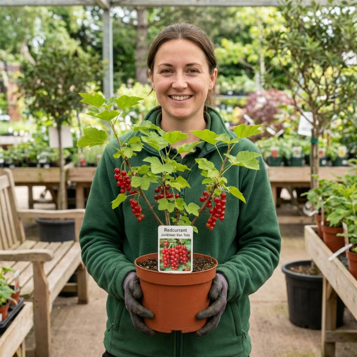 1 Redcurrant Jonkheer Van Tets Fruit Bush, Hardy Outdoor Garden Ready, 2 Litre Root Ball - Frankton's
