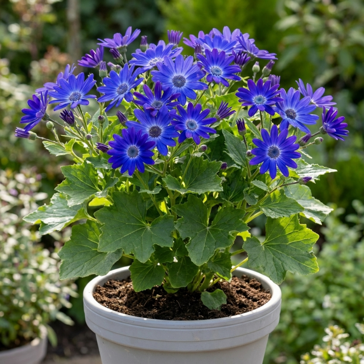 1 Senetti Deep Blue Pericallis Flowering Plant, Spring & Summer Garden Ready, 6.5 Litre Root-Ball - Frankton's