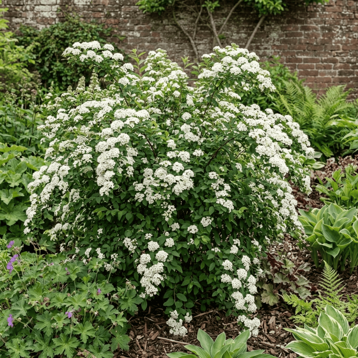 1 Spiraea Snowmound Plant, Outdoor White Flowering Hardy Compact Shrub, Bee Friendly, 2 Litre Root-Ball - Frankton's