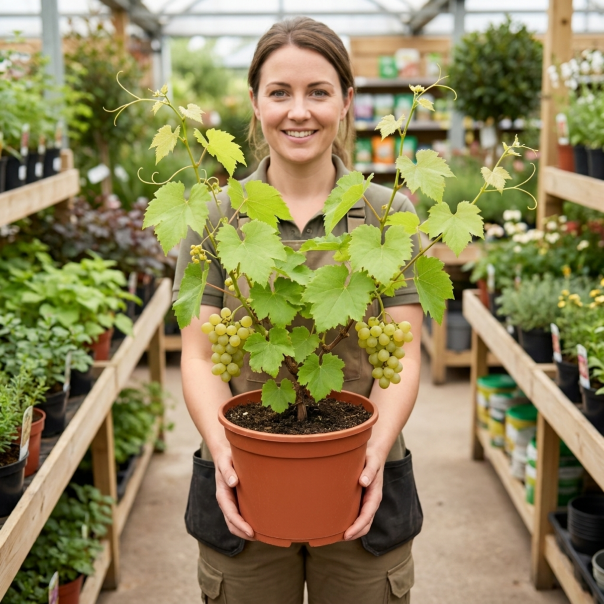 1 Superior Seedless White Grape Vine Plant, Hardy Outdoor Garden Ready, 3 Litre Root-Ball - Frankton's
