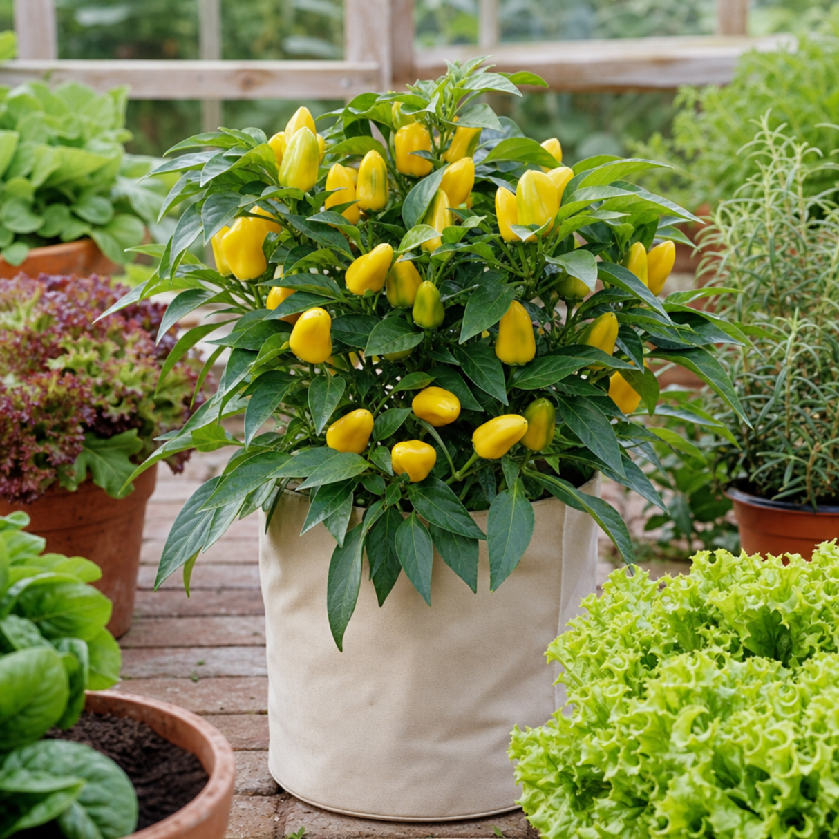 1 Sweet Pepper Live Plant, Snack Yellow Variety, Grow Your Own Peppers, Patio Garden Ready, 2 Litre Root Ball - Frankton's