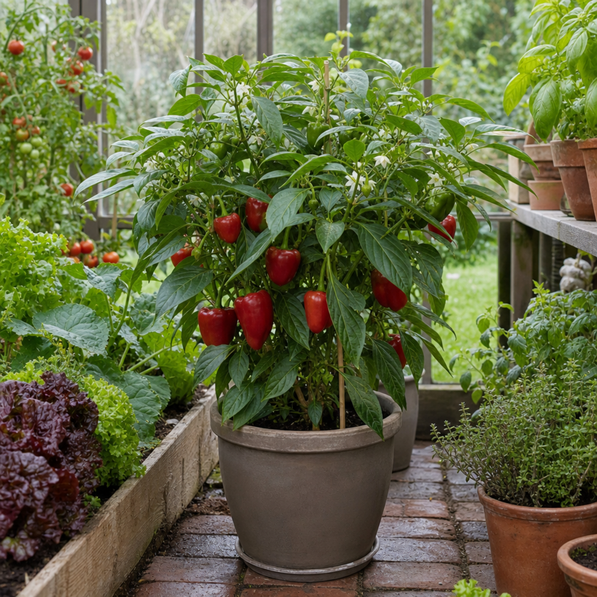 1 Sweet Pepper Red King Plant, Easy to Grow Your Own Vegetables, Garden Ready, 2Ltr Root-Ball - Frankton's