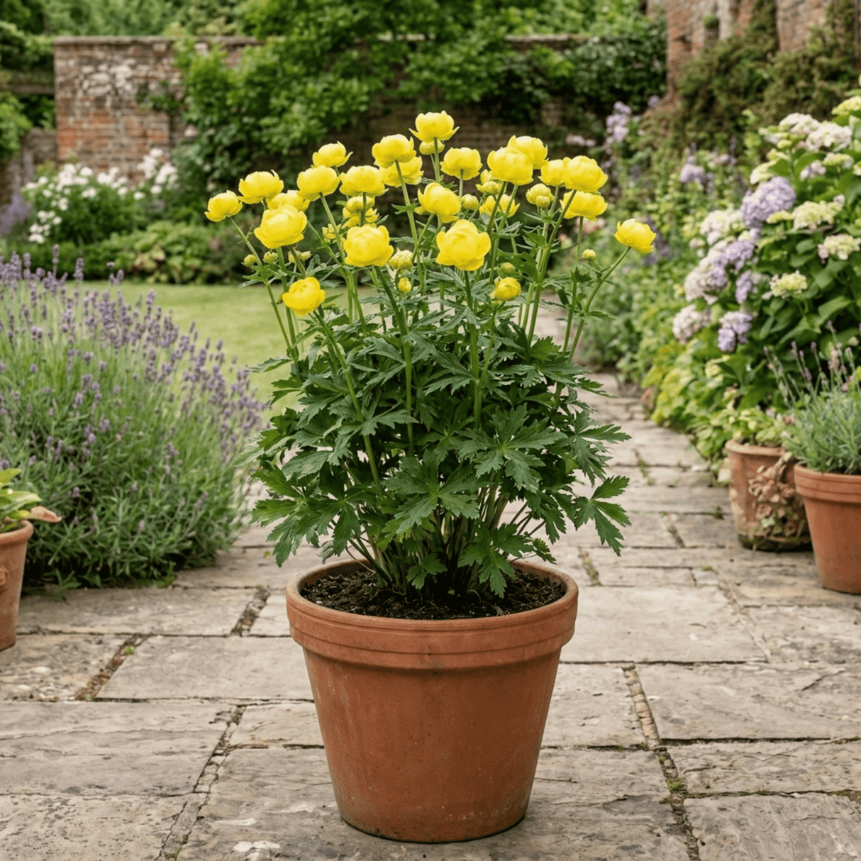1 Trollius Lemon Queen Globeflower Plant, Spring Flowering Yellow Hardy Perennial, 17cm Root-Ball - Frankton's