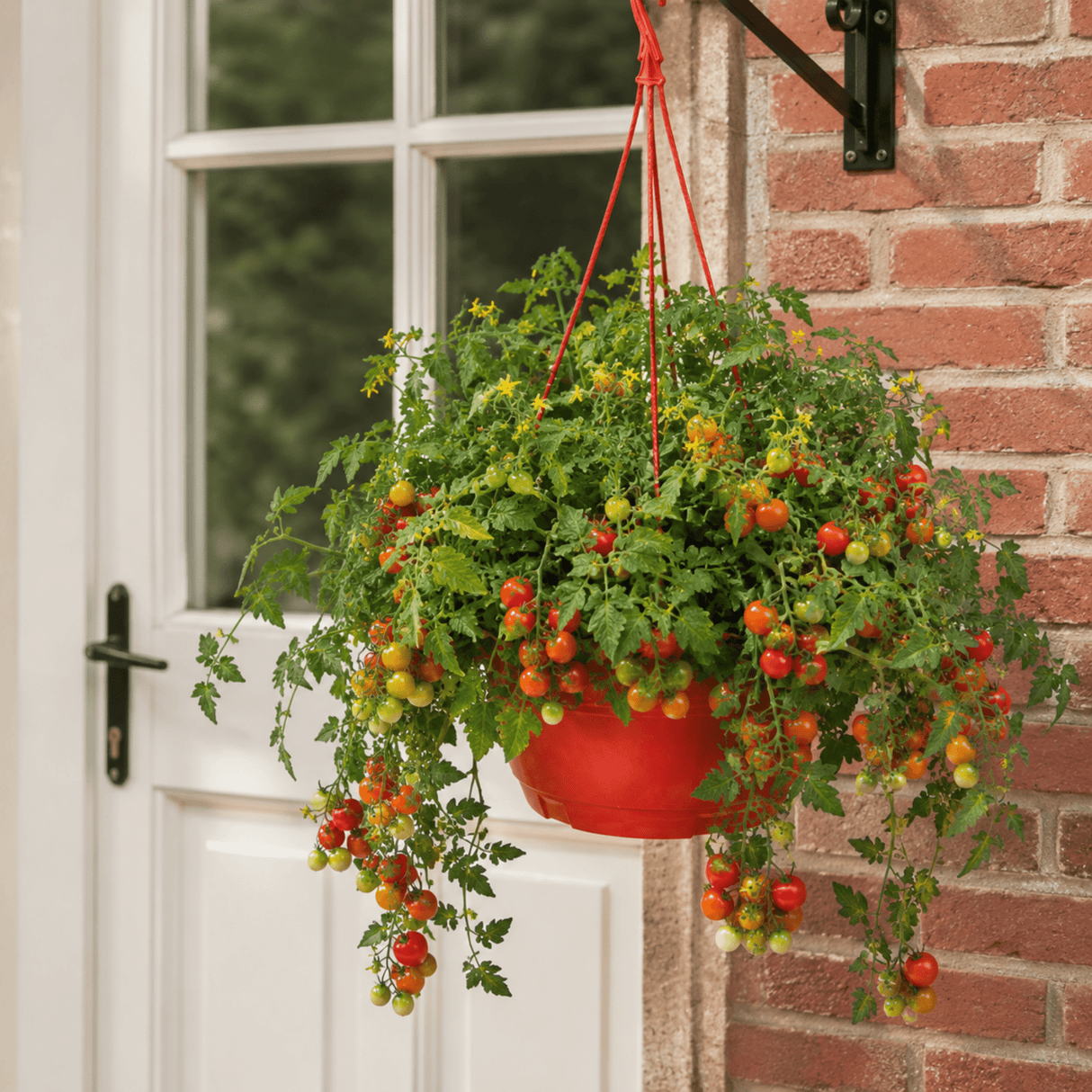 1 Tumbling Tom Red Trailing Tomato Plant, Outdoor Garden Ready, 25cm Root Ball, Hanging Basket - Frankton's